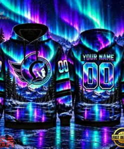 NHL Ottawa Senators Special Design With Northern Lights 2026 Hoodie Shirt, NHL Hockey 3D Shirt Nhl Ottawa Senators Special Design With Northern Lights 2026 Hoodie Shirt
