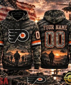 NHL Philadelphia Flyers Military Appreciation Design Personalized Hoodie, NHL Hockey 3D Shirt Nhl Philadelphia Flyers Military Appreciation Design Personalized Hoodie