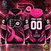 NHL Philadelphia Flyers Pink Fights Breast Cancer 2026 Personalized Hoodie Shirt, NHL Hockey 3D Shirt Nhl Philadelphia Flyers Pink Fights Breast Cancer 2026 Personalized Hoodie Shirt