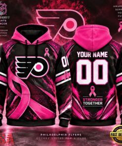 NHL Philadelphia Flyers Pink Fights Breast Cancer 2026 Personalized Hoodie Shirt, NHL Hockey 3D Shirt Nhl Philadelphia Flyers Pink Fights Breast Cancer 2026 Personalized Hoodie Shirt