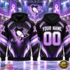 NHL Pittsburgh Penguins 2026 Hockey Fights Cancer Personalized Hoodie Shirt, NHL Hockey 3D Shirt Nhl Pittsburgh Penguins 2026 Hockey Fights Cancer Personalized Hoodie Shirt