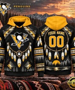 NHL Pittsburgh Penguins 2026 Native American Heritage Design Hoodie Shirt, NHL Hockey 3D Shirt Nhl Pittsburgh Penguins 2026 Native American Heritage Design Hoodie Shirt