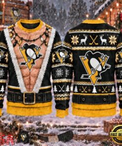 NHL Pittsburgh Penguins Funny Body Christmas Ugly Sweater, NHL Hockey 3D Shirt Nhl Pittsburgh Penguins Funny Body Christmas Ugly Sweater