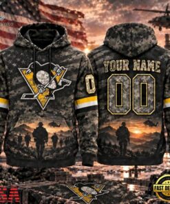 NHL Pittsburgh Penguins Military Appreciation Design Personalized Hoodie, NHL Hockey 3D Shirt Nhl Pittsburgh Penguins Military Appreciation Design Personalized Hoodie