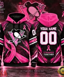 NHL Pittsburgh Penguins Pink Fights Breast Cancer 2026 Personalized Hoodie Shirt, NHL Hockey 3D Shirt Nhl Pittsburgh Penguins Pink Fights Breast Cancer 2026 Personalized Hoodie Shirt
