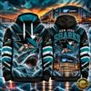 NHL San Jose Sharks Special Mascot Design Concept Kit 2026 Hoodie Shirt, NHL Hockey 3D Shirt Nhl San Jose Sharks Special Mascot Design Concept Kit 2026 Hoodie Shirt