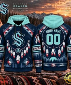 NHL Seattle Kraken 2026 Native American Heritage Design Hoodie Shirt, NHL Hockey 3D Shirt Nhl Seattle Kraken 2026 Native American Heritage Design Hoodie Shirt