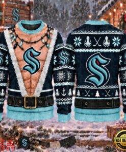 NHL Seattle Kraken Funny Body Christmas Ugly Sweater, NHL Hockey 3D Shirt Nhl Seattle Kraken Funny Body Christmas Ugly Sweater