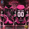 NHL Seattle Kraken Pink Fights Breast Cancer 2026 Personalized Hoodie Shirt, NHL Hockey 3D Shirt Nhl Seattle Kraken Pink Fights Breast Cancer 2026 Personalized Hoodie Shirt
