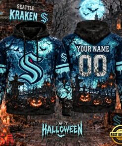 NHL Seattle Kraken Special Halloween 2026 Design Hoodie Shirt, NHL Hockey 3D Shirt Nhl Seattle Kraken Special Halloween 2026 Design Hoodie Shirt
