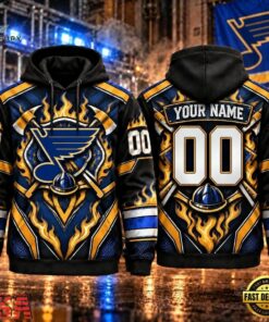 NHL St. Louis Blues 2026 Honoring Firefighters Personalized Hoodie Shirt, NHL Hockey 3D Shirt Nhl ST Louis Blues 2026 Honoring Firefighters Personalized Hoodie Shirt