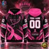 NHL St. Louis Blues Pink Fights Breast Cancer 2026 Personalized Hoodie Shirt, NHL Hockey 3D Shirt Nhl ST Louis Blues Pink Fights Breast Cancer 2026 Personalized Hoodie Shirt