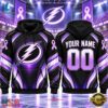 NHL Tampa Bay Lightning 2026 Hockey Fights Cancer Personalized Hoodie Shirt, NHL Hockey 3D Shirt Nhl Tampa Bay Lightning 2026 Hockey Fights Cancer Personalized Hoodie Shirt