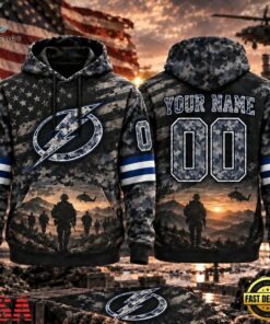 NHL Tampa Bay Lightning Military Appreciation Design Personalized Hoodie, NHL Hockey 3D Shirt Nhl Tampa Bay Lightning Military Appreciation Design Personalized Hoodie