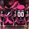 NHL Tampa Bay Lightning Pink Fights Breast Cancer 2026 Personalized Hoodie Shirt, NHL Hockey 3D Shirt Nhl Tampa Bay Lightning Pink Fights Breast Cancer 2026 Personalized Hoodie Shirt