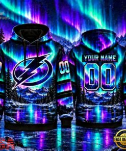 NHL Tampa Bay Lightning Special Design With Northern Lights 2026 Hoodie Shirt, NHL Hockey 3D Shirt Nhl Tampa Bay Lightning Special Design With Northern Lights 2026 Hoodie Shirt