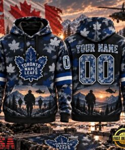 NHL Toronto Maple Leafs Military Appreciation Design Personalized Hoodie, NHL Hockey 3D Shirt Nhl Toronto Maple Leafs Military Appreciation Design Personalized Hoodie