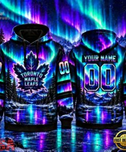 NHL Toronto Maple Leafs Special Design With Northern Lights 2026 Hoodie Shirt, NHL Hockey 3D Shirt Nhl Toronto Maple Leafs Special Design With Northern Lights 2026 Hoodie Shirt