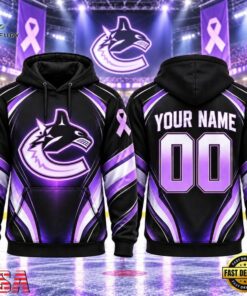 NHL Vancouver Canucks 2026 Hockey Fights Cancer Personalized Hoodie Shirt, NHL Hockey 3D Shirt Nhl Vancouver Canucks 2026 Hockey Fights Cancer Personalized Hoodie Shirt