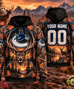 NHL Vancouver Canucks 2026 Personalized Hunting Camo Design Hoodie, NHL Hockey 3D Shirt Nhl Vancouver Canucks 2026 Personalized Hunting Camo Design Hoodie