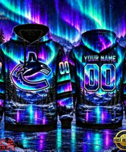 NHL Vancouver Canucks Special Design With Northern Lights 2026 Hoodie Shirt, NHL Hockey 3D Shirt Nhl Vancouver Canucks Special Design With Northern Lights 2026 Hoodie Shirt