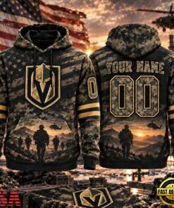 NHL Vegas Golden Knights Military Appreciation Design Personalized Hoodie, NHL Hockey 3D Shirt Nhl Vegas Golden Knights Military Appreciation Design Personalized Hoodie
