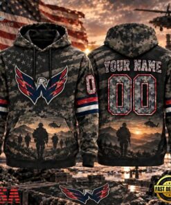 NHL Washington Capitals Military Appreciation Design Personalized Hoodie, NHL Hockey 3D Shirt Nhl Washington Capitals Military Appreciation Design Personalized Hoodie
