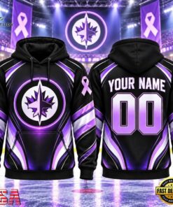 NHL Winnipeg Jets 2026 Hockey Fights Cancer Personalized Hoodie Shirt, NHL Hockey 3D Shirt Nhl Winnipeg Jets 2026 Hockey Fights Cancer Personalized Hoodie Shirt