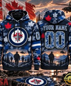 NHL Winnipeg Jets Military Appreciation Design Personalized Hoodie, NHL Hockey 3D Shirt Nhl Winnipeg Jets Military Appreciation Design Personalized Hoodie