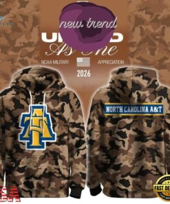 North Carolina A&T State Football Military Appreciation 2026 Hoodie, Viral 3D Graphic Tee North Carolina A T State Football Military Appreciation 2026 Hoodie