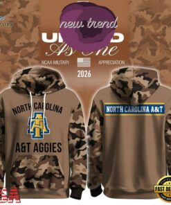 North Carolina A&T State Football Military Appreciation 2026 Limited Hoodie Shirt, Viral 3D Graphic Tee North Carolina A T State Football Military Appreciation 2026 Limited Hoodie Shirt