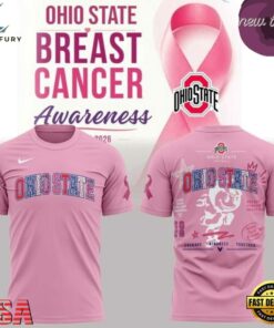 Ohio State Buckeyes Breast Cancer Awareness 2026 T Shirt, Viral 3D Graphic Tee Ohio State Buckeyes Breast Cancer Awareness 2026 T Shirt