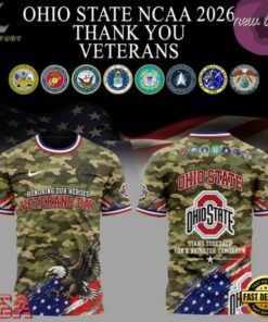 Ohio State Buckeyes Veterans Day 2026 T Shirt, Viral 3D Graphic Tee Ohio State Buckeyes Veterans Day 2026 T Shirt