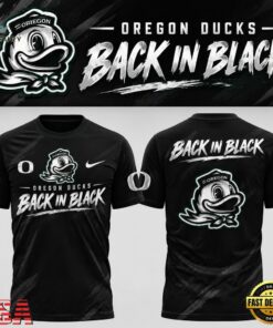 Oregon Ducks Back in Black 2026 T Shirt, Trending Music 3D Tee Oregon Ducks Back IN Black 2026 T Shirt