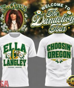 Oregon Ducks x Ella Langley Choosin Oregon The Dandelion Tour 2026 White T Shirt, Trending Music 3D Tee Oregon Ducks X Ella Langley Choosin Oregon The Dandelion Tour 2026 White T Shirt