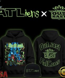 Outkast x Atlanta Falcons 30th Anniversary ATLiens 2026 Black Hoodie, Trending Music 3D Tee Outkast X Atlanta Falcons 30th Anniversary Atliens 2026 Black Hoodie