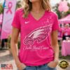 Philadelphia Eagles 2026 NFL Tackle Breast Cancer V neck T Shirt, NFL Team V Neck Tee Philadelphia Eagles 2026 Nfl Tackle Breast Cancer V Neck T Shirt