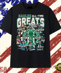 Philadelphia Eagles All Time Greats Players Signature Football T Shirt, Trendy 2D Print Shirt Philadelphia Eagles All Time Greats Players Signature Football T Shirt