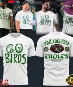 Philadelphia Eagles Go Birds 2026 White T Shirt, Viral 3D Graphic Tee Philadelphia Eagles GO Birds 2026 White T Shirt