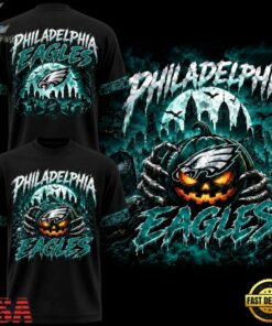 Philadelphia Eagles Halloween 2026 Black T Shirt, Viral 3D Graphic Tee Philadelphia Eagles Halloween 2026 Black T Shirt