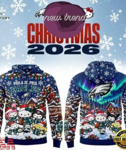 Philadelphia Eagles Hello Kitty Christmas Day 2026 Limited Edition Hoodie, Viral 3D Graphic Tee Philadelphia Eagles Hello Kitty Christmas Day 2026 Limited Edition Hoodie