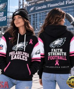Philadelphia Eagles NFL Breast Cancer Awareness Hoodie, Faith Strength Football 3D Shirt, Sports Fans 3D Shirt Philadelphia Eagles Nfl Breast Cancer Awareness Hoodie Faith Strength Football 3D Shirt