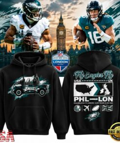 Philadelphia Eagles NFL London Games Tottenham 2026 Black Hoodie, Viral 3D Graphic Tee Philadelphia Eagles Nfl London Games Tottenham 2026 Black Hoodie