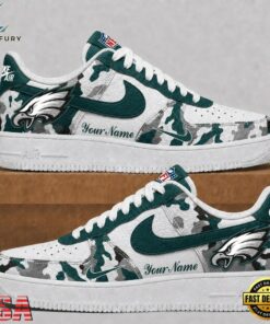 Philadelphia Eagles NFL Team Camo Air Force 1 Shoes Sneakers, NFL Fan AF1 Shoes Philadelphia Eagles Nfl Team Camo Air Force 1 Shoes Sneakers