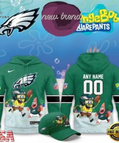 Philadelphia Eagles x SpongeBob Limited Edition Personalized Hoodie, Viral 3D Graphic Tee Philadelphia Eagles X Spongebob Limited Edition Personalized Hoodie