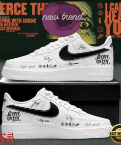 Pierce the Veil I Can’t Hear You World Tour 2026 White Air Force 1 Shoes, Music Lover AF1 Shoes Pierce The Veil I Can T Hear You World Tour 2026 White Air Force 1 Shoes