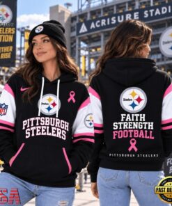 Pittsburgh Steelers NFL Breast Cancer Awareness Hoodie, Faith Strength Football 3D Shirt, Sports Fans 3D Shirt Pittsburgh Steelers Nfl Breast Cancer Awareness Hoodie Faith Strength Football 3D Shirt