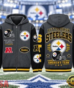Pittsburgh Steelers NFL Gridiron Heritage Zip Hoodie, Sports Fans 3D Shirt Pittsburgh Steelers Nfl Gridiron Heritage Zip Hoodie