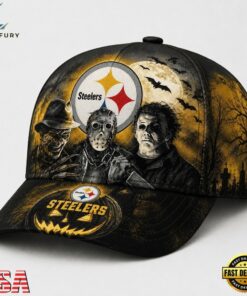 Pittsburgh Steelers NFL Horror Night Halloween 2026 Design Classic Cap, Football Limited Edition Cap Pittsburgh Steelers Nfl Horror Night Halloween 2026 Design Classic Cap