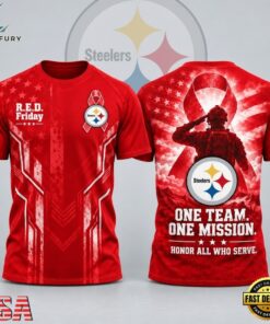 Pittsburgh Steelers NFL RED Friday One Team One Mission Patriotic Soldier Tribute T Shirt, Sports Fans 3D Shirt Pittsburgh Steelers Nfl Red Friday One Team One Mission Patriotic Soldier Tribute T Shirt